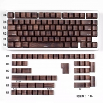 Walnut Wood 104+32 PBT Doubleshot Backlit 5-sided Dye-subbed Keycaps Set Cherry Profile Side Legends for MX Keyboard